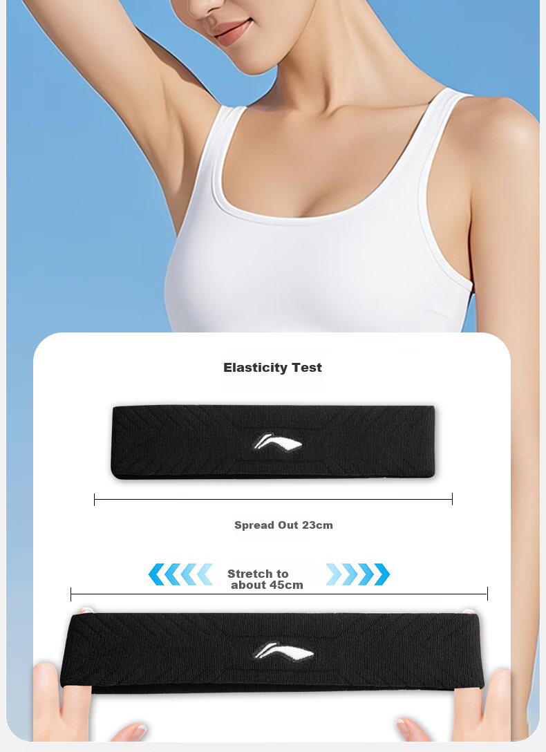 Li-Ning Sports Headband for Men And Women, Sweat-Absorbing And Anti-Sweat Headband, Hair Tie, Headscarf, Headband for Children, Running, Basketball, Yoga, Sweat-Guiding Band 8