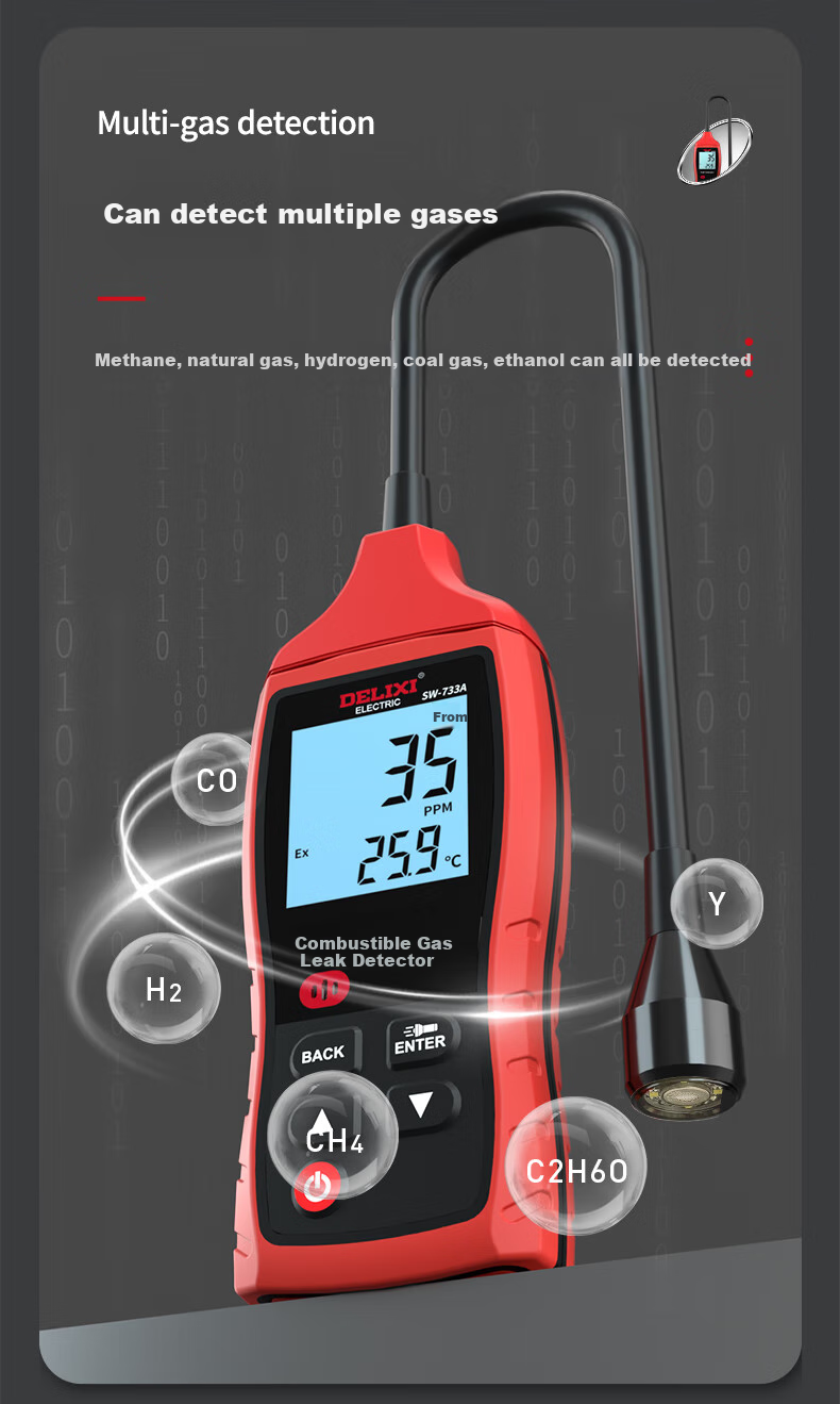 DELIXI ELECTRIC High-Precision Home Oxygen O2 Concentration Detector Air Oxygen Content Tester 5