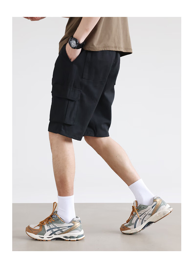 Jeanswest Men's Shorts, Summer Pure Cotton Thin Loose Cargo Style, Casual Straight-Leg Versatile Mid-Length Pants 6