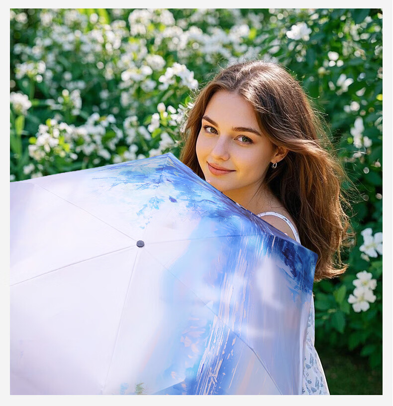 Knirps German UV Protection Sun Umbrella Rain Umbrella Ultra-Light Portable Women's Gift Blue 11