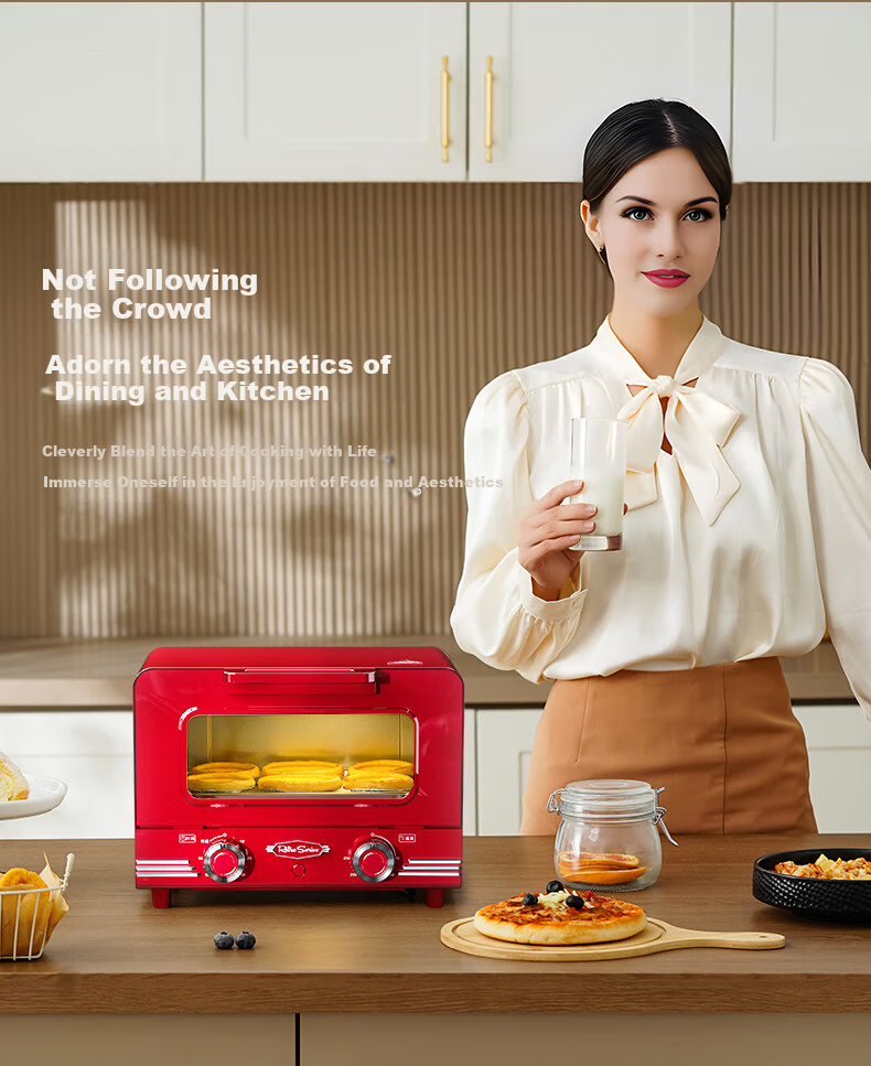 Nuosideqi Home Oven, 10L Capacity, Visible Window, No Need to Flip Food, Independent Temperature Control for Top And Bottom, Smart Fully Automatic Ove 2