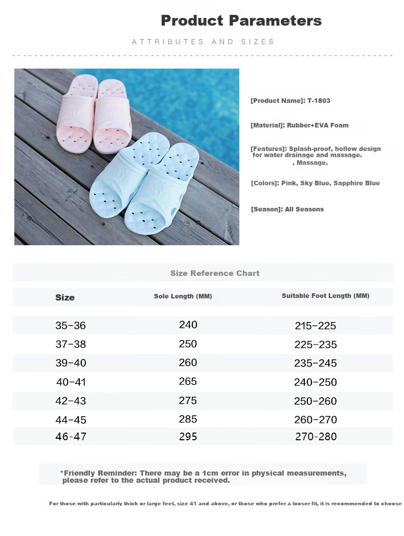 BAIHOU Side-Slipping Water-Resistant Non-Slip Massage Perforated Bathroom Slippers for Men, Women, Children And Students, Pink, Size 27-28 9