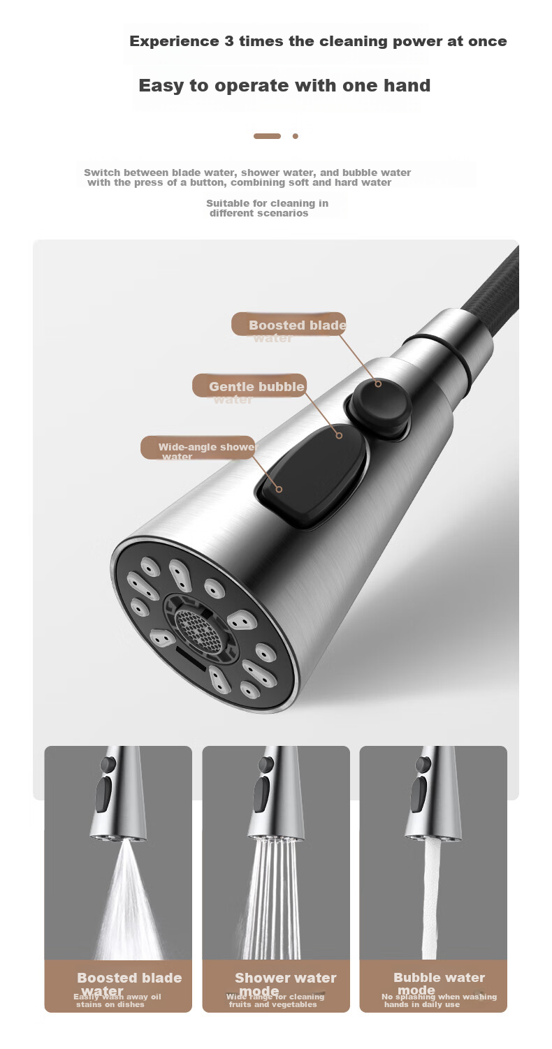 ARROW 304 Stainless Steel Hot And Cold Water Faucet, Rotatable Pull-Out Tap, Kitchen Pull-Type [15% Refreshing Subsidy] 6
