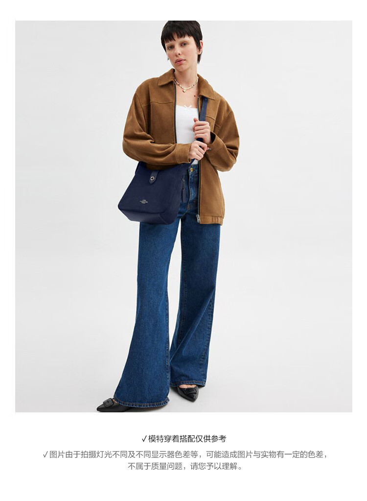 COACH [Brand Direct Supply] Gift for Women, HADLEY Medium Shoulder Crossbody Bucket Bag, Blue CW004 2
