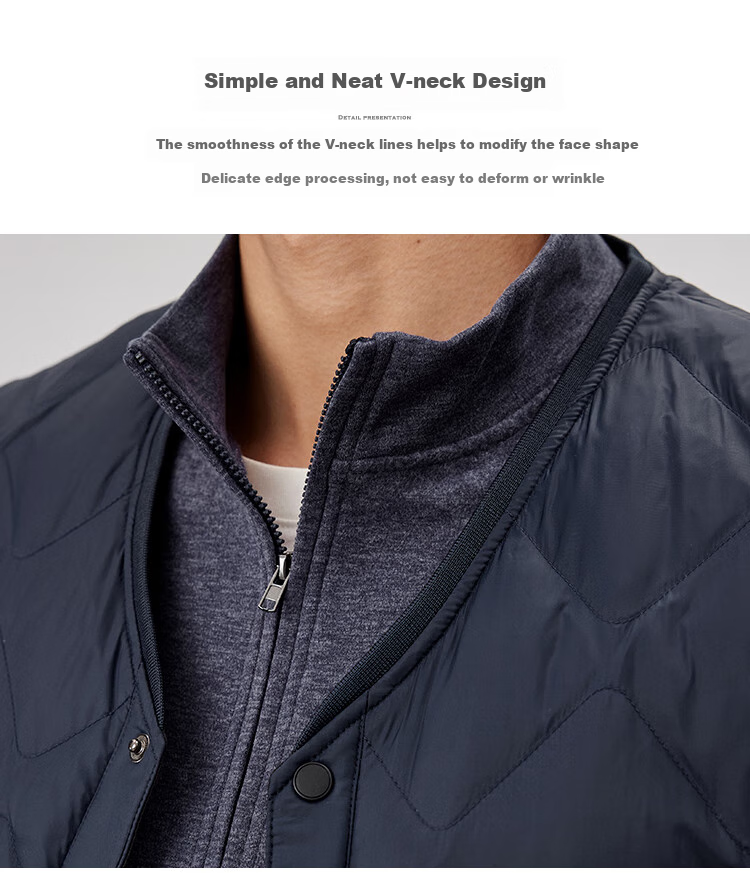 FIRS [90% Duck Down] Vest down Jacket for Men, Winter Warmth, Fluffy And Soft, V-Neck Inner Lining Outer Coat 3