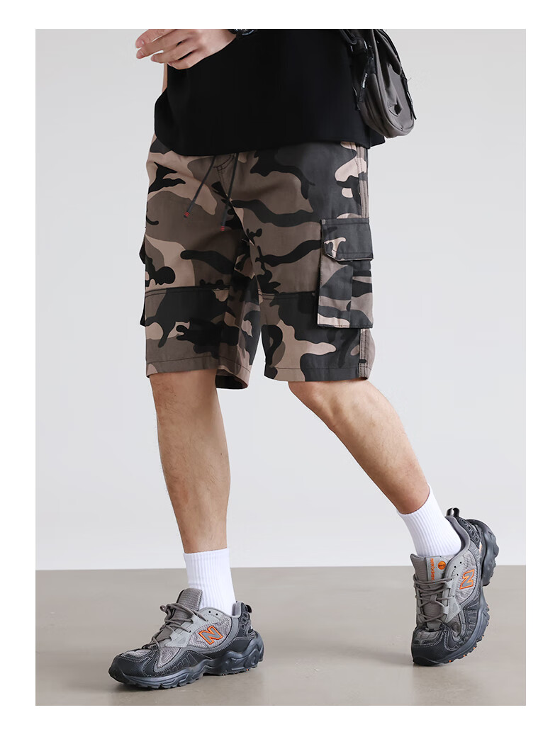 Jeanswest Men's Shorts, Summer Pure Cotton Thin Loose Cargo Style, Casual Straight-Leg Versatile Mid-Length Pants 12