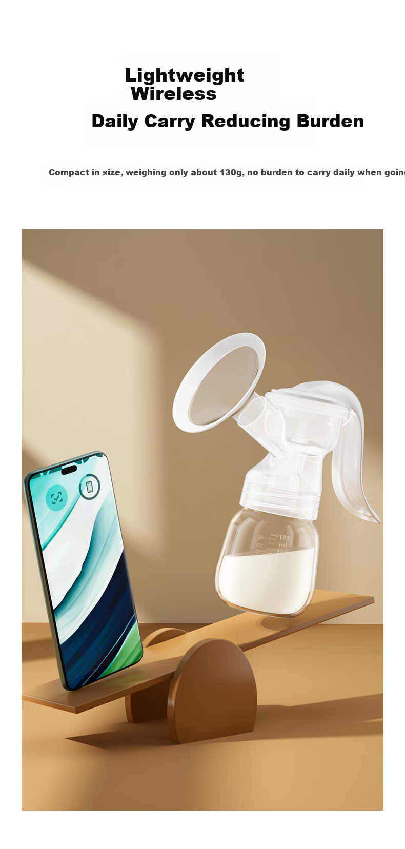 Missbaby Manual Breast Pump, Milk Extractor for Postpartum Women, Portable, High Suction Power, Manual Breast Milk Collector 8