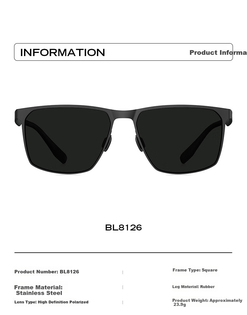 BOLON Polarized Fishing Cycling Sunglasses, Square Frame, Driving Sunglasses for Men BL8126 D11 1