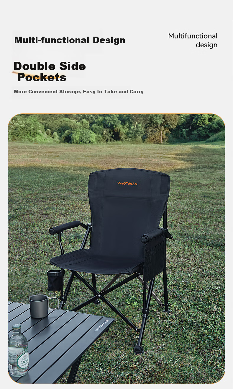 Woteman Outdoor Folding Chair with Armrests, Fishing Stool, Camping Equipment, Portable Table And Chair, Sketching Chair, 76372 7