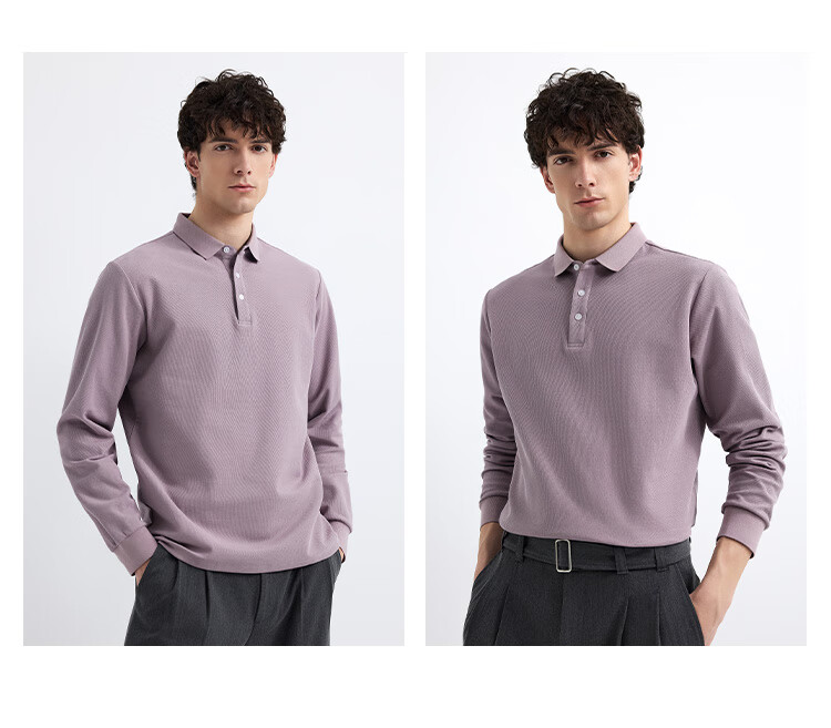 Judger 【7A Antibacterial】Men's Pure Cotton Long Sleeve Polo Shirt 2025 Spring New Lapel T-Shirt Business Casual Menswear 6