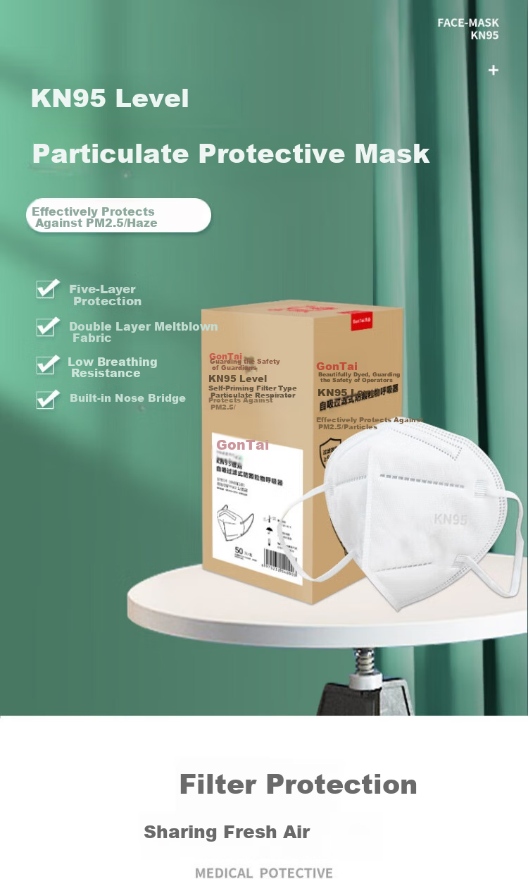 Gongtai KN95 Dust Mask, Protection Against Industrial Dust And PM2.5, Prevents H1N1 Flu And Droplets, GT9501, 50 Pieces 1