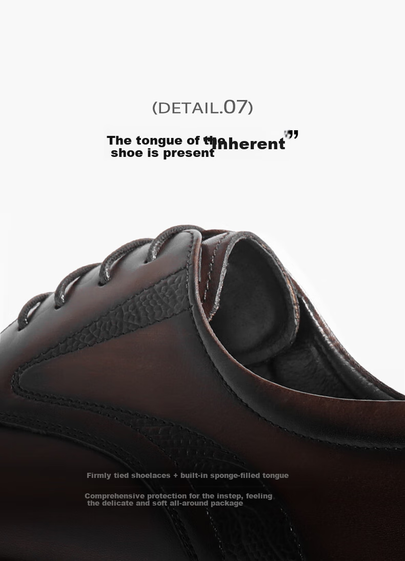 Belle Men's Business Leather Shoes, Shock-Absorbing Comfortable Formal Work Shoes 8AA01AM5 Black - Height-Increasing Version 43 11