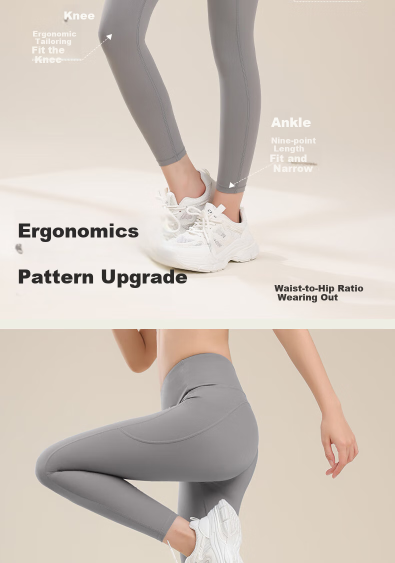 Ziyouxi Yoga High-Waisted Leggings for Women, Butt-Lifting, Naked Feel, Outdoor Wear, Sports Shark Pants, Tight-Fitting Pilates Running Fitness Training Outfit 3