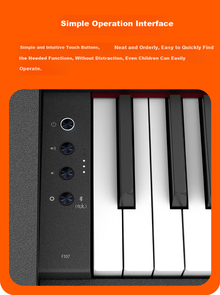 Roland Digital Piano F107, Black, Original Import, Intelligent 88-Key Weighted Hammer Action, Professional Adult Home Upright Digital Piano 5