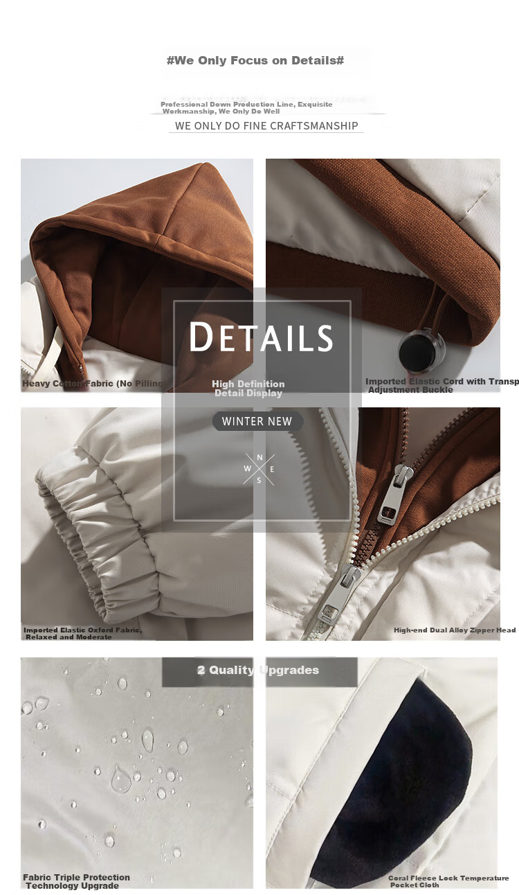 Colombass Men's 2025 Winter Trendy Short Thickened Down Jacket Two-in-One Style Loose Couple Winter Coat 1