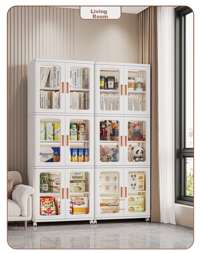 JEKO&JEKO Foldable Storage Cabinet, No Installation Required, Toy Bag Storage Locker, Wardrobe Organizer, Storage Box, 53cm Wide, 3 Layers 9