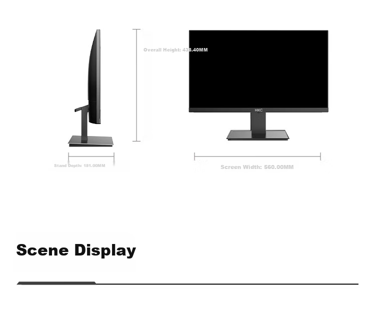HKC 24.5-Inch 100Hz High-Definition Screen, 99% SRGB Wide Color Gamut, Eye-Friendly Low Blue Light, Flicker-Free, Wall-Mountable, HDMI Computer Office Gaming Monitor V2511 16