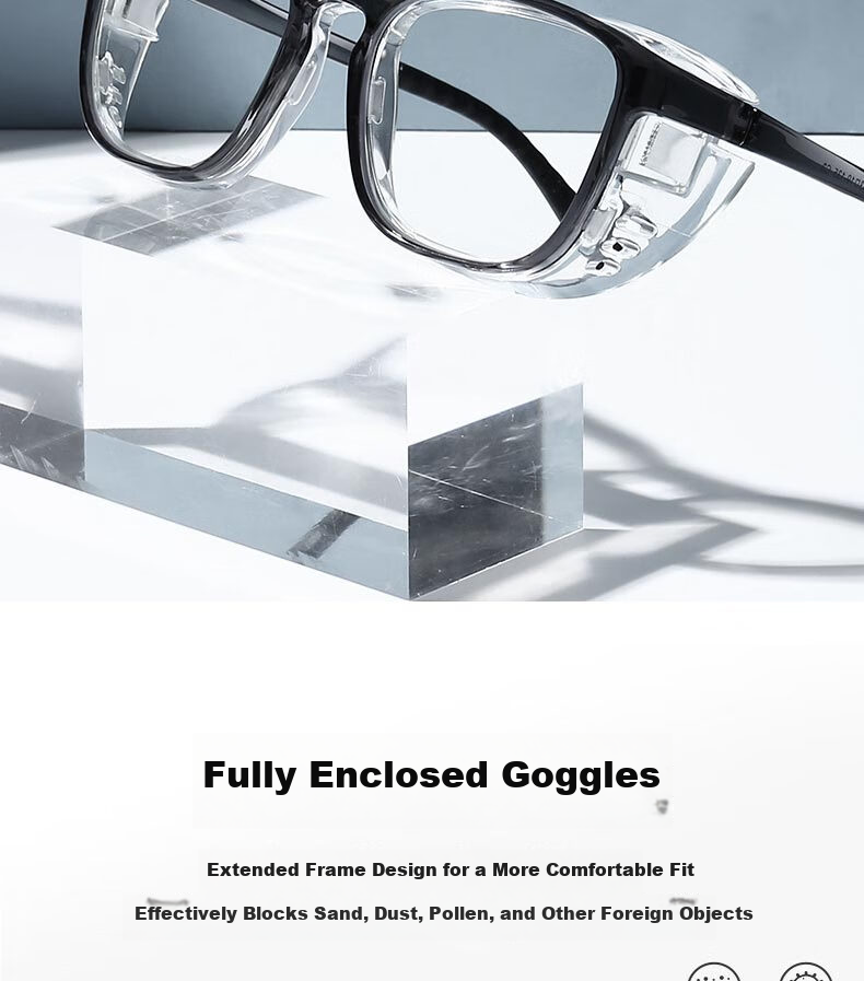 FESETE Wet House Mirror, Protective Goggles against Pollen, Specialized Glasses for Post-Cataract Surgery, Moisturizing Glasses for Dry Eye Syndrome, Father's Day Gift 7