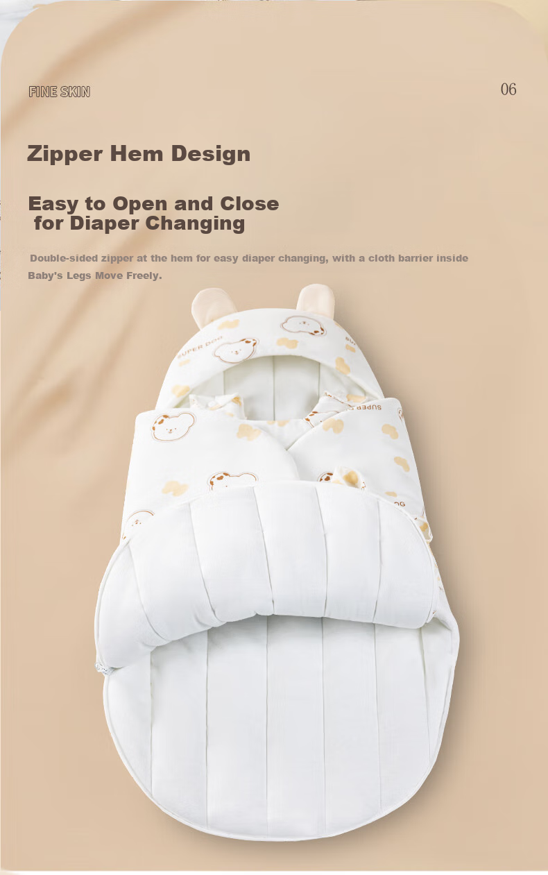 Yishengxiangbao Newborn Baby Sleeping Bag, Pure Cotton Swaddle for Autumn And Winter, Anti-Startle Wrap, Single Blanket for Outdoor Use 2