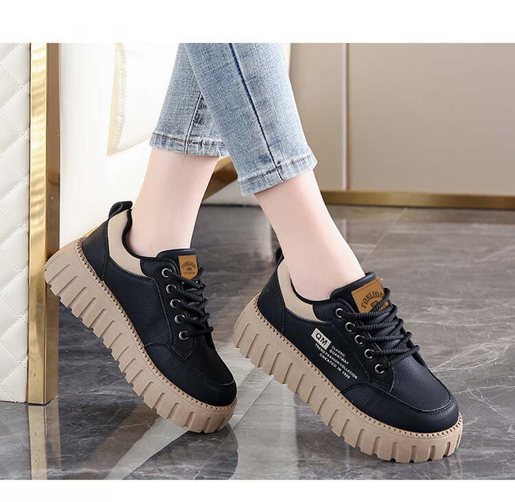 TonLion Women's Shoes, Summer 2026 Thick-Soled Sneakers, Versatile Sports Casual Shoes for Women, Khaki, Size 38 19