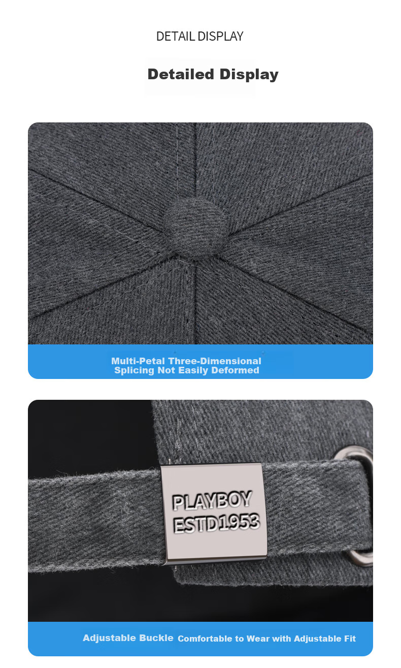 PLAYBOY Baseball Cap for Men, Spring Summer All-Season Casual Versatile Sun Protection Travel Visor Hat Outdoor UV Protection Cap for Middle-Aged Me 8