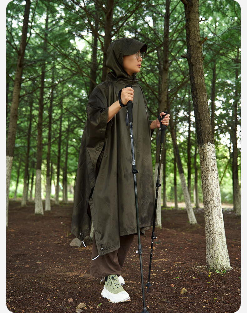 MOBIGARDEN Outdoor Camping Hiking Ultra-Light Multifunctional Rain Poncho, Raincoat, And Sunshade Three-In NX23667004 Lemon Gree 16