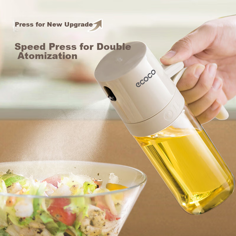 Ecoco Oil Sprayer Bottle for Air Fryer, Seasoning Glass Oil Container, Non-Drip Anti-Leak Atomizing Oil Bottle E24235