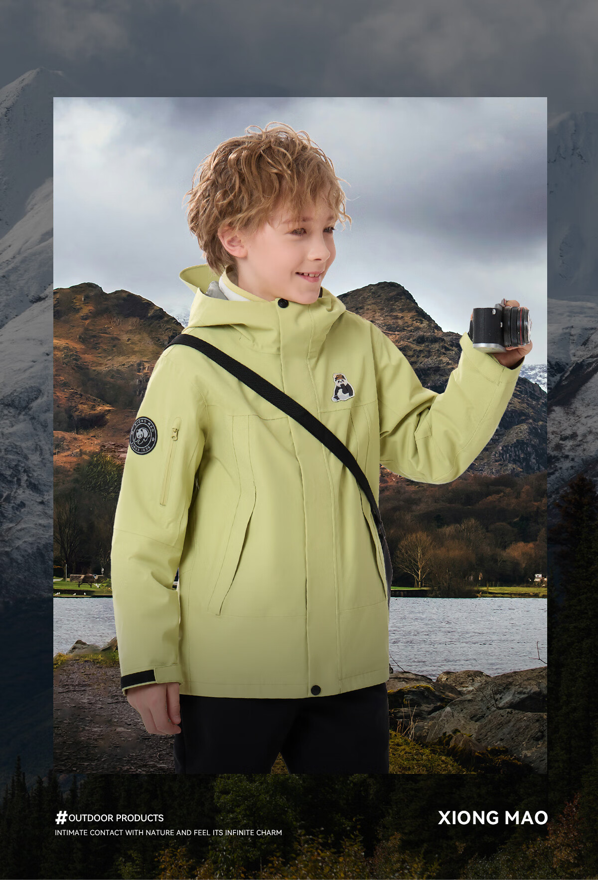 Panda Kids 3-in-1 Waterproof Windproof Fleece Lined Outdoor Jacket Warm School Uniform Autumn Winter, Size 120 13