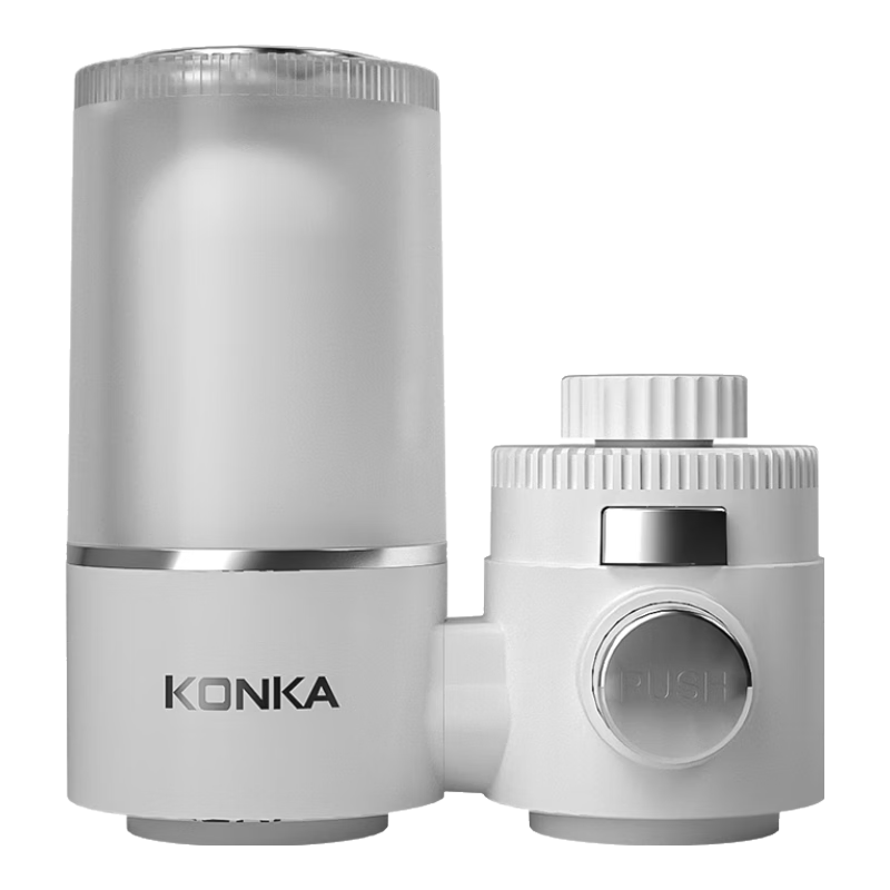 KONKA Water Purifier Faucet, Kitchen Household Direct Drinking Tap Water Ultrafiltration Filter, Water Scale Prevention, Residual Chlorine Removal, Visible Dual Water Output Ultrafiltration Filter Cartridge, KPW-LT03, One Machine with Two Cartridges