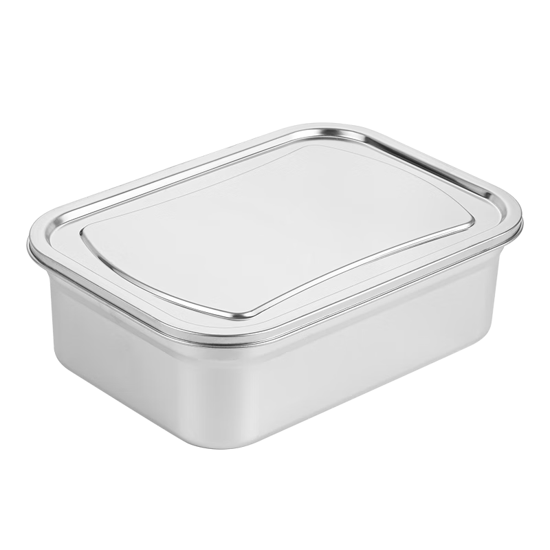 Golden Key Stainless Steel Food Storage Container Commercial No.4 Large Capacity Household Freezer Refrigerator Storage Box 3.5L Steel Lid GK-BX-04G