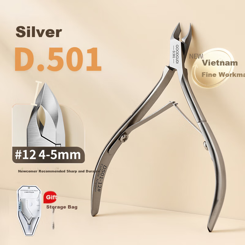 Goood Vietnamese Nail Clipper D501, Professional Manicure Salon Use 07, Cuticle Remover Scissors, Nail Care Tool Set, Steel Pusher And Cuticle Fork