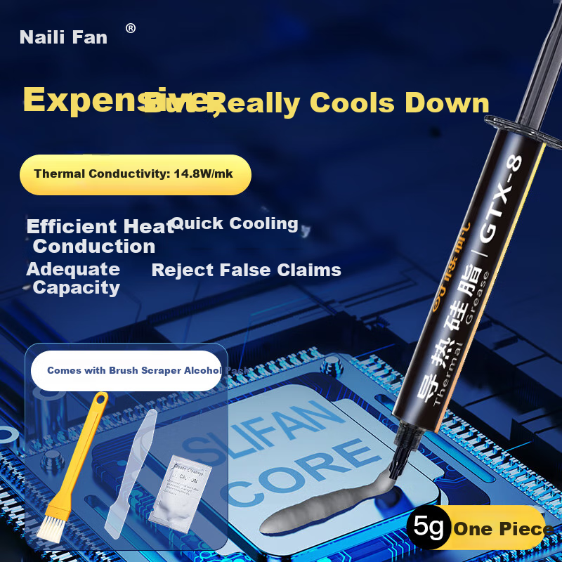 Shilifan Thermal Paste, Heat Dissipation Silicone Grease, for Laptop CPU, Graphics Card, Mobile Phone Chip, Thermal Conductivity Coefficient 14.8 (W/m·K), 5g*1