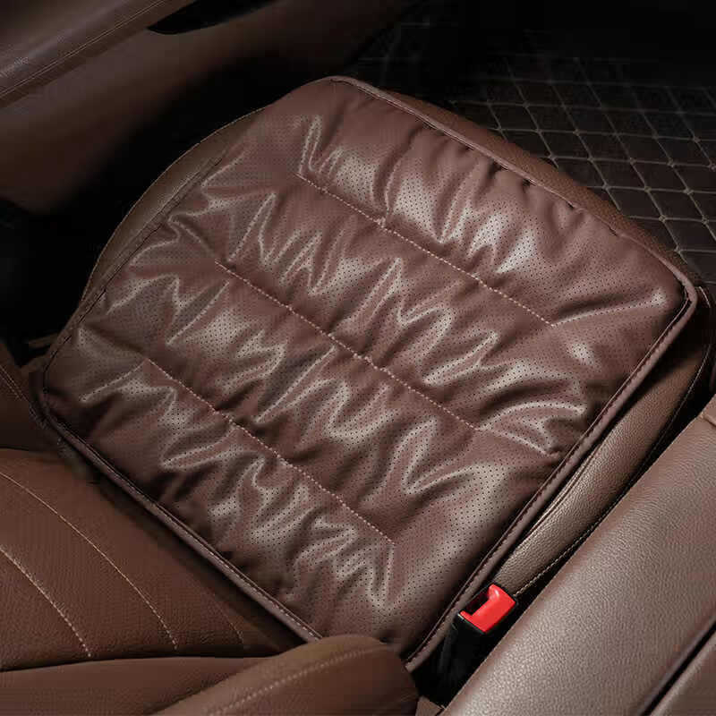 Dijialun Premium Leather Car Seat Cushion, Breathable Summer Front And Rear Seats, Office Butt Chair Pad, Gray