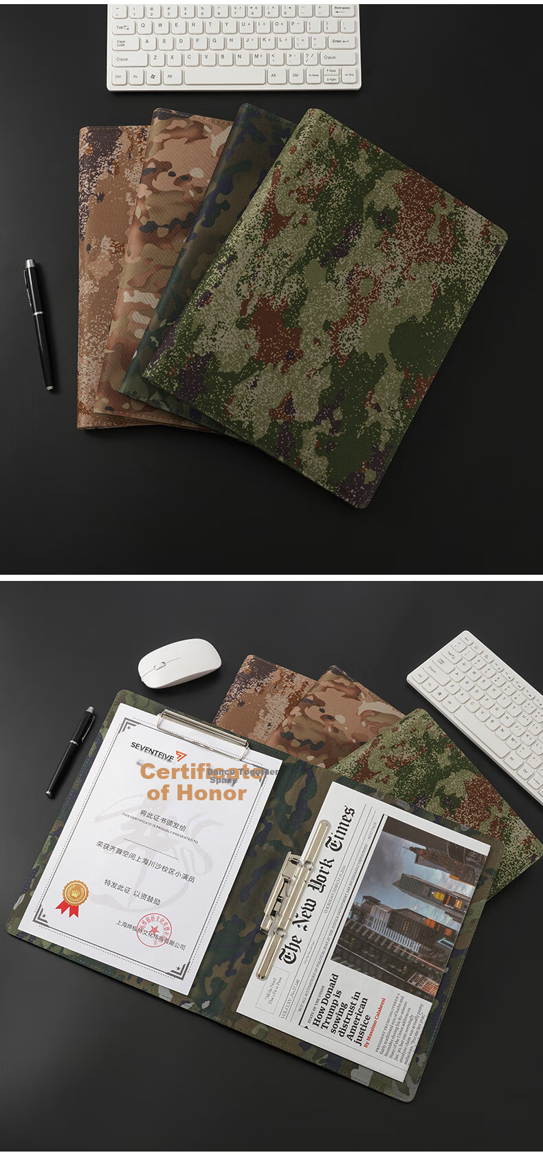 Xuchenwenju Camouflage Jungle A4 Report Folder, Presentation Folder, File Sharing Folder, Clipboard, Double-Folded Folder, Teacher's Guide, Soldier Mentor, Brother Meeting Contract Document Folder, Paper Customizable with LOGO 9