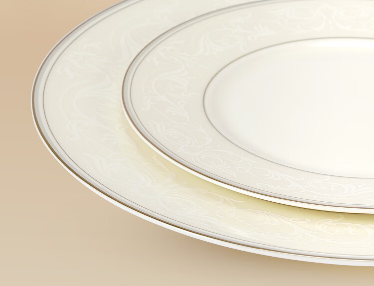 Magoront Bone China Dinnerware Set Pure White Luxury 32-Piece Tableware Set for 6 People White Lover Collection 7