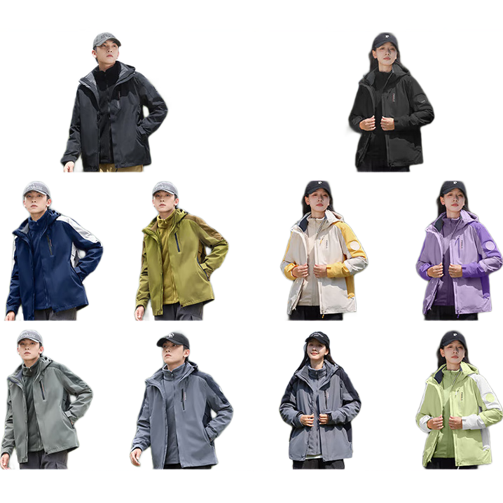 JEANSWEST 3-in-1 Men's Outdoor Sports Mountaineering Camping Windproof Water-Repellent Jacket for Couples Spring