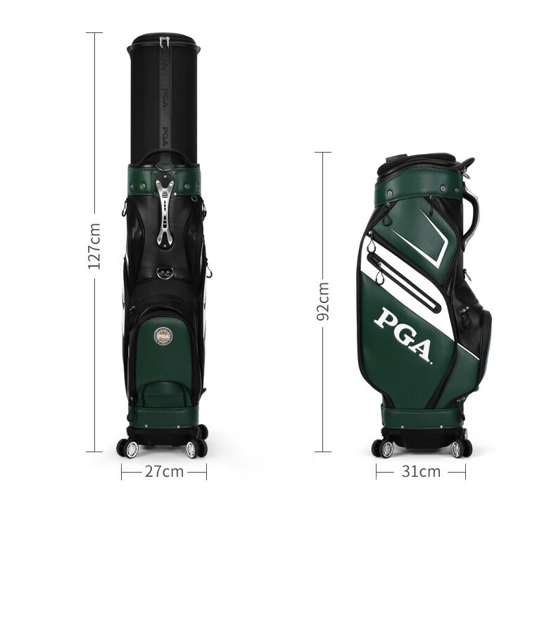 PGA Golf Bag for Men, Omnidirectional Four-Wheel Push-Pull Retractable Carry-On Golf Bag, Fully Waterproof And Multifunctional, Navy Blue 2