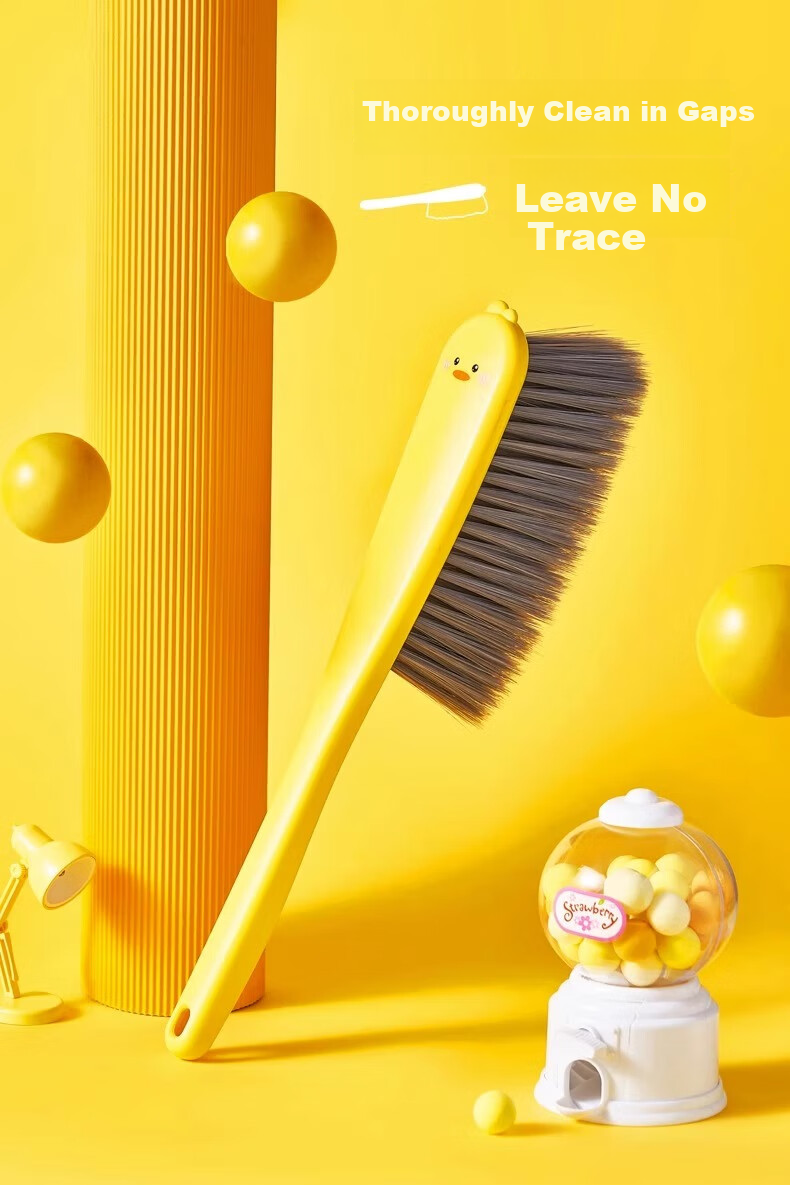 PINYU Bed Brush, Dust Removal Brush, Soft Bristles, Large Size, Deep into Gaps, Bed Broom, Sofa Gaps, Carpet Cleaning Brush, Egg Yolk Duck 3