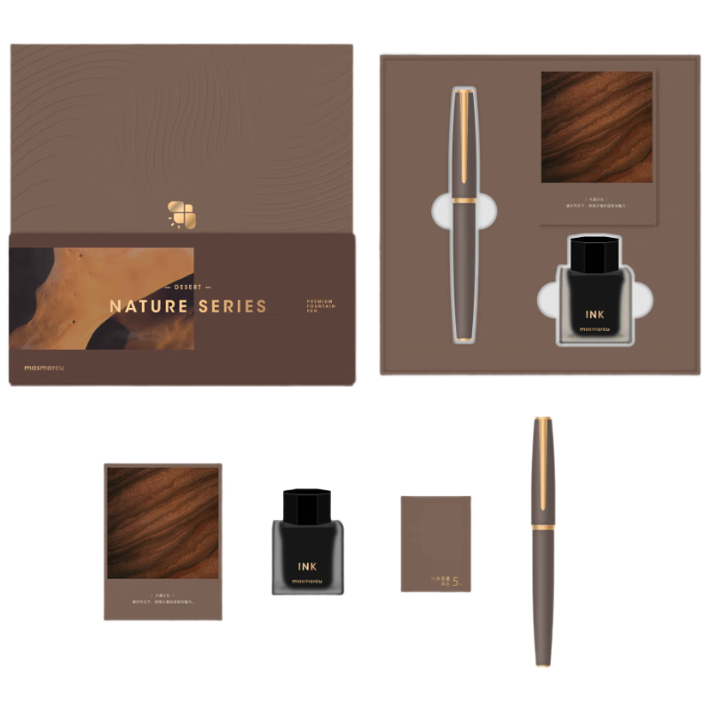M&G Stationery [Teacher's Day Gift] Dama Shaqiu Fountain Pen Set Gift Box for Students' Personal Use Or Gifting (Fountain Pen *1 + Black Ink *1 + Ink Cartridges *5)