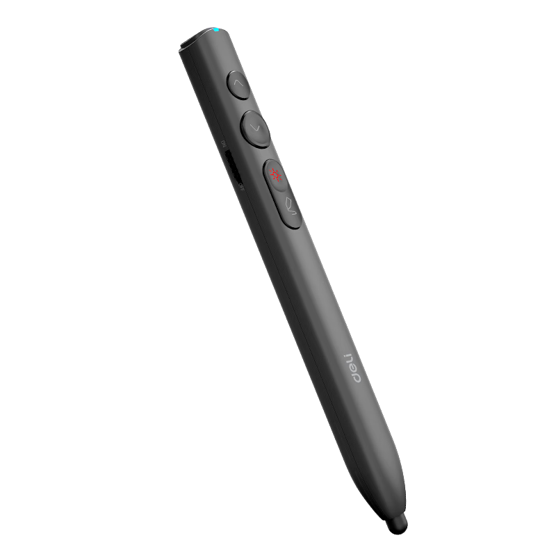 Deli Red Light PPT Presentation Remote, Whiteboard Writing And Touch Pen, Magnetic Storage from Far Distance, AA Battery Laser Page Turner, Dark Gray MA110