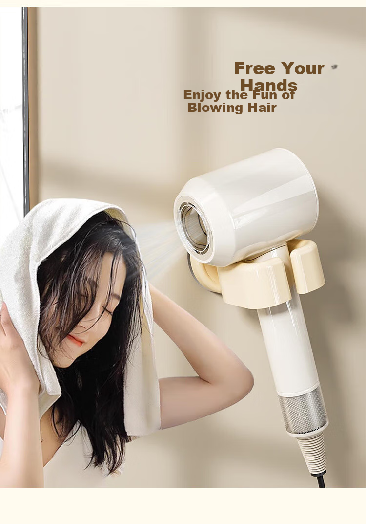 Fanyejia Hair Dryer Holder, Lazy Stand, Wall-Mounted, No Drilling Required, Hair Dryer Rack, Storage Shelf, Hair Dryer Stand 5