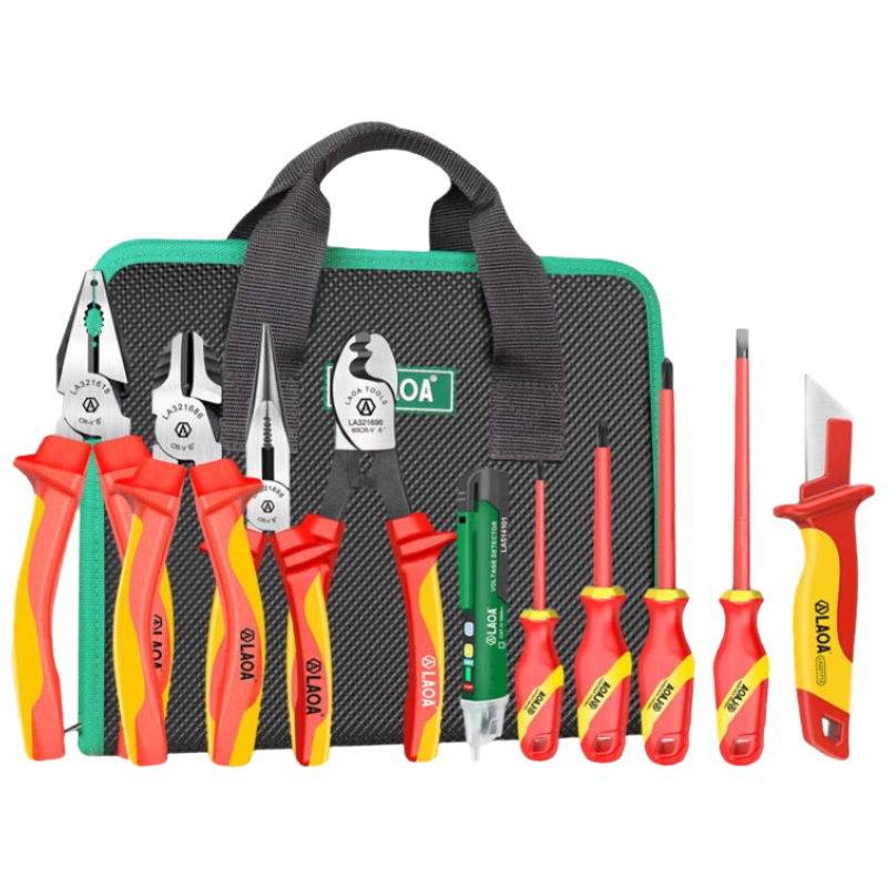 LAOA LAOA Insulated Electrician Tool Set 10-Piece Voltage-Resistant Pliers Screwdriver Wire Cutter Kit LA102310