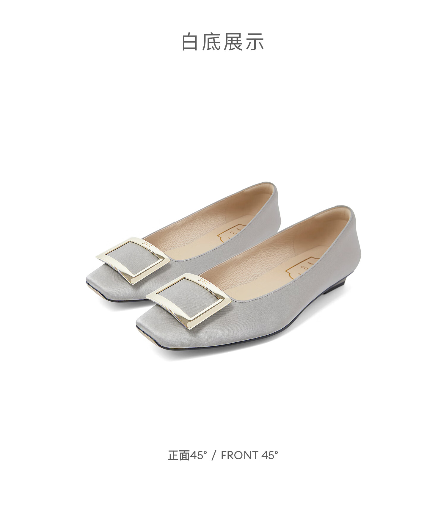 COMELY Square Buckle Low-Cut Flats for Women, Spring And Summer New Style Genuine Leather Versatile Flat Shoes to Match Dresses, Pink Apricot Color, Size 39 16