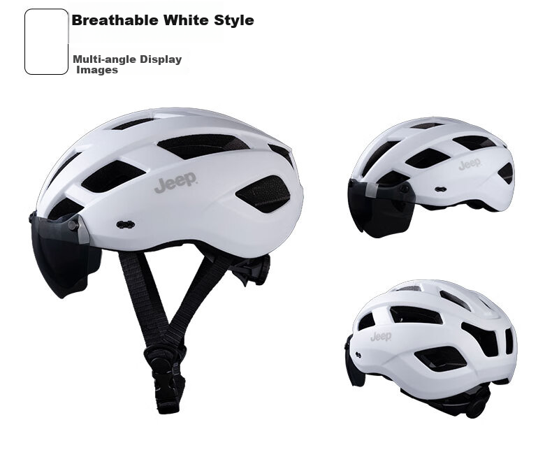 Jeep Integrated Bicycle Helmet with Goggles, One-Piece Molded Design, Unisex Breathable Mountain And Road Bike Safety Helmet 11