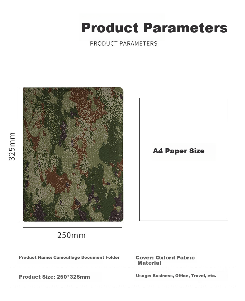 Xuchenwenju Camouflage Jungle A4 Report Folder, Presentation Folder, File Sharing Folder, Clipboard, Double-Folded Folder, Teacher's Guide, Soldier Mentor, Brother Meeting Contract Document Folder, Paper Customizable with LOGO 4
