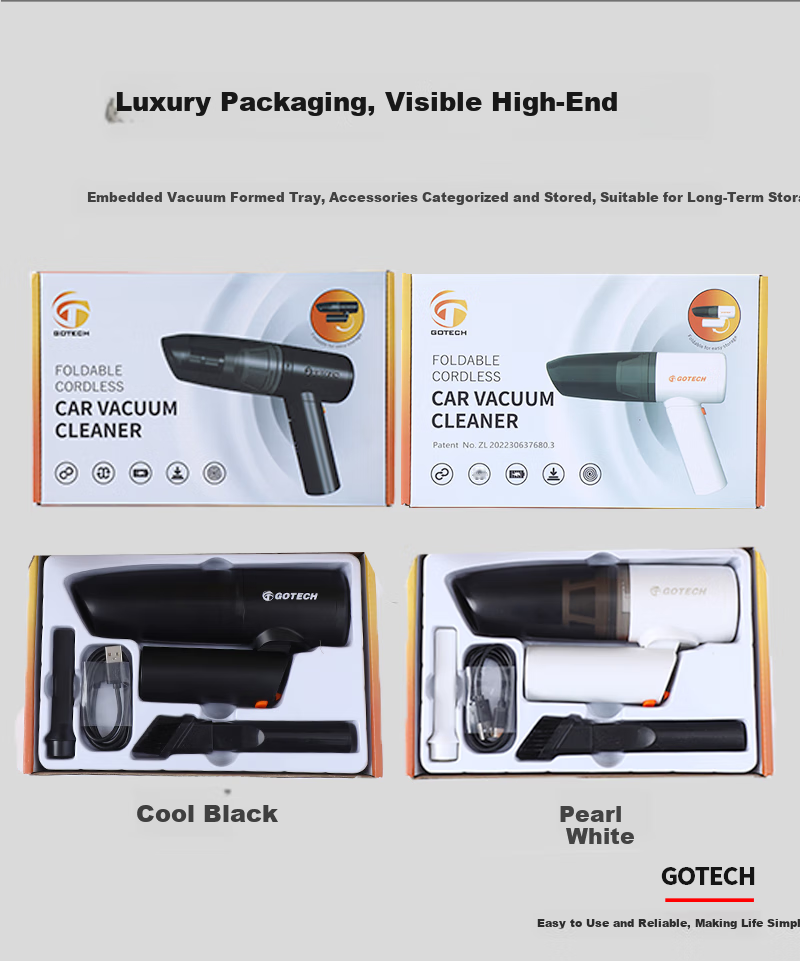 Gaotaike Car Vacuum Cleaner, Powerful Suction, Handheld Vacuum for Car And Desktop Use, Cordless, Portable, Long Battery Life, Cool Black Color 8