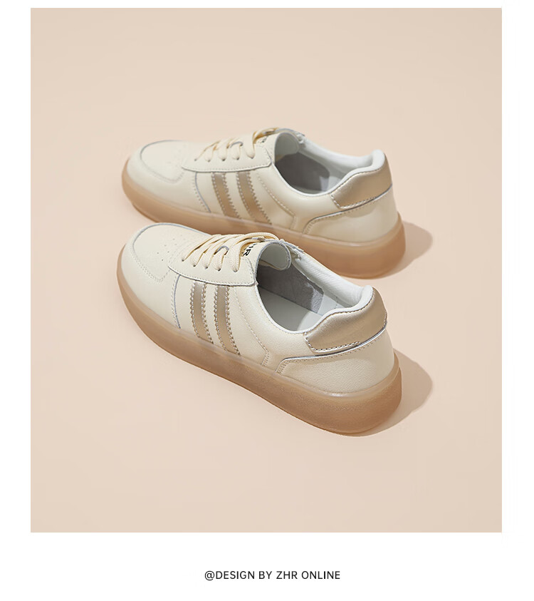 ZHR Women's White Sneakers, New Lightweight Soft-Soled Shoes, Fashionable Versatile Genuine Leather Casual Shoes for Women, ES56, White Silver, Size 38 16