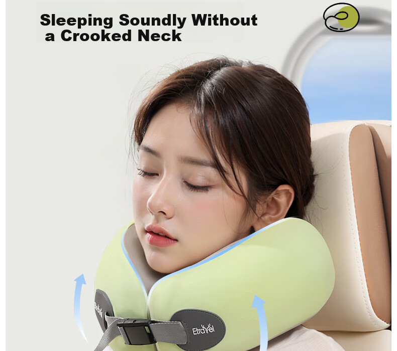 Etravel U-Shaped Pillow, Nap Pillow, Neck Support Pillow, Airplane And High-Speed Rail Travel Pillow, Portable Cushion, Essential for Business Trips, Gray 22