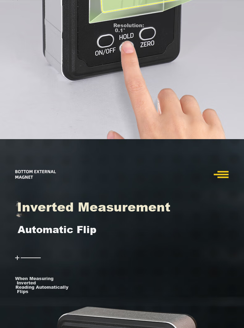 Deli Digital Inclinometer, High-Precision Level Ruler, Angle Measuring Instrument, Multifunctional Angle Ruler, Household Angle Gauge, Level 7