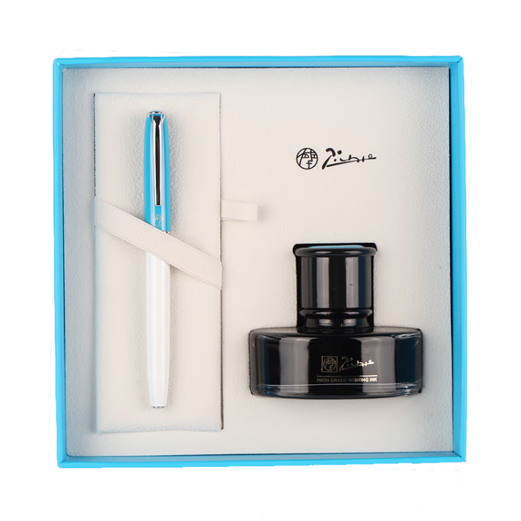 Pimio Student Fountain Pen Gift Box, Doraemon Co-Branded Cartoon Design, Teacher's Day Gift for Male And Female Teachers, Calligraphy Practice Pen, Financial Dark Nib 0.38mm